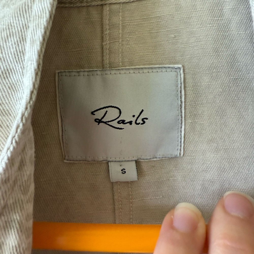 Rails Collins Linen Blend Utility Jacket White Mini Cheetah print size S - Picture 3 of 11